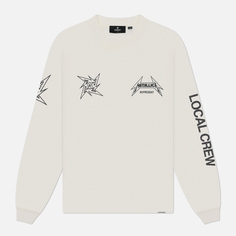 Мужской лонгслив REPRESENT x Metallica Local Crew, цвет белый, размер S