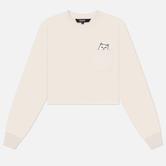 Женский лонгслив RIPNDIP Lord Nermal Cropped Pocket, цвет серый, размер XS