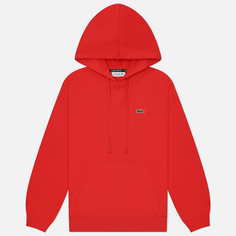 Женская толстовка Lacoste Relaxed Fit Double Face Pique Hoodie, цвет красный, размер XS