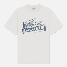 Мужская футболка Lacoste Printed Cotton Jersey, цвет белый, размер S
