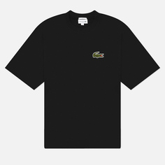 Мужская футболка Lacoste Loose Fit Heavy Cotton Badge, цвет чёрный, размер S