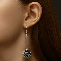 Серьги с подвесками Queen Fair, пластик, черный