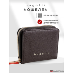 Кошелек Bugatti, фактура зернистая, темно-коричневый