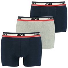 Трусы Levis Men Basic Sportswear Logo Boxer Briefs 3P, комплект из 3 шт., размер L, синий Levis®