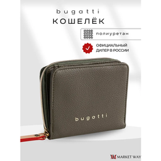 Кошелек Bugatti, фактура зернистая, оливковый