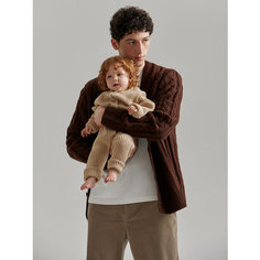 Комбинезон Happy Baby Базовая коллекция, открытая стопа, размер 56-62, beige