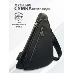 Сумка слинг LEGENDARY MAN, фактура зернистая, черный