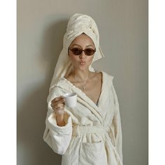 Халат Roberto Cavalli, размер L/XL, бежевый, бежевый