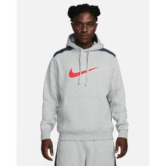 Худи спортивное NIKE NSW SP FLC HOODIE BB, размер 2XL, , DKGREYHEATHER/THUNDERBLUE/FIRERED