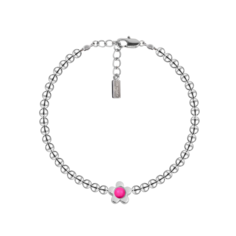 Браслет Oh Mary Did, гематит, жемчуг Swarovski синтетический, 1 шт., размер 16 см, размер one size, ярко-розовый