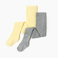 Колготки Крошка Я, размер 22/68, серый/желтый