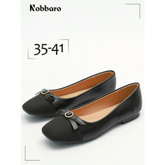 Балетки лодочки Nobbaro, размер 35, черный матовый