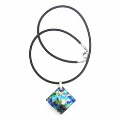 Подвеска arte di murano, муранское стекло, бирюзовый, бордовый, синий, зеленый
