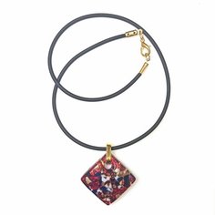 Подвеска arte di murano, муранское стекло, бордовый, синий, белый, красный