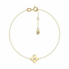 Браслет Diamant, красное золото, 585 проба, фианит, длина 18 см.
