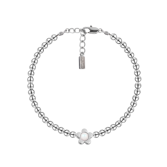Браслет Oh Mary Did, жемчуг Swarovski синтетический, гематит, 1 шт., размер 16 см, размер one size, серебристый, белый