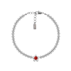 Браслет Oh Mary Did, жемчуг Swarovski синтетический, гематит, 1 шт., размер 16 см, размер one size, красный