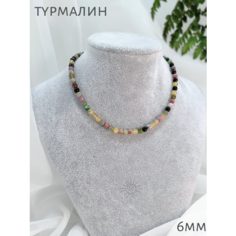 Бусы СафариЯ, турмалин, длина 54 см, коричневый, розовый, зеленый