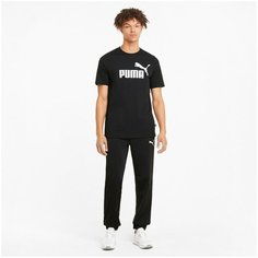 Футболка спортивная PUMA ess logo, размер XS, чёрный