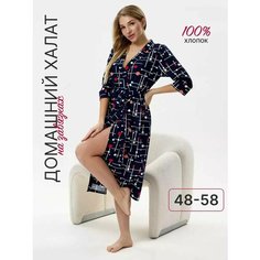 Халат Domini Style, размер 56, красный, белый