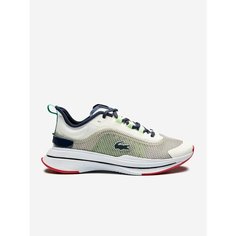 Кроссовки LACOSTE Осень-зима 2024, размер 4, белый, синий, бежевый