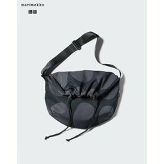 Сумка Uniqlo, фактура матовая, черный, серый