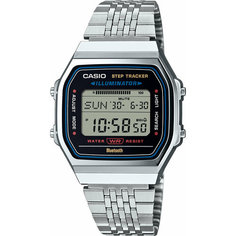 Наручные часы CASIO Vintage, серебряный, черный, белый, серый, желтый, голубой