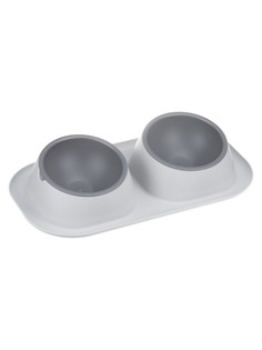 Миска для животных твикс мини 0,2 л , soft-touch, смоки No Brand