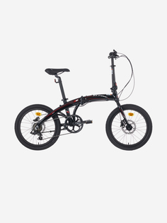 Велосипед Alpinebike F1HD, One size, 20", складной, 7 скоростей, черно-красный, Черный