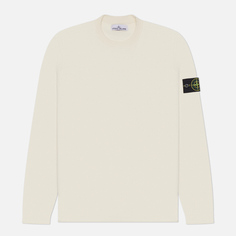 Мужской свитер Stone Island Light Raw Hand Organic Cotton, цвет белый, размер S