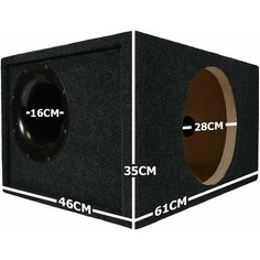 Короб для сабвуфера 12"(30см) 60 литров на трубе (160мм х 430мм) двойная стенка VS Avto
