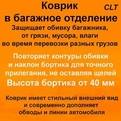 Коврик в багажник для Nissan Almera III (13-) (CLT) с бортом карманами пластик Sei Ntex
