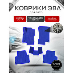 Коврики ЭВА сота для авто Фольцваген Джетта / Volkswagen Jetta 7 2018-2021 Г. В. Синий с Синим кантом Richmark