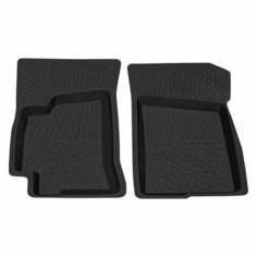 Коврик салонный резиновый (черный) для Chevrolet Lanos (96-09) (передний ряд сидений) (Борт 4см) Rezkon