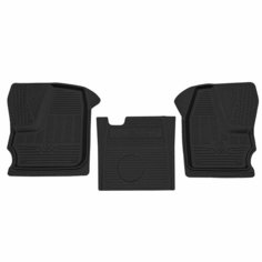 Коврик салонный резиновый (черный) для Газель Next (16-Н. В.) (передний ряд сидений) (Борт 4см) Rezkon