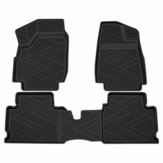 Коврик салонный резиновый (черный) для LADA Niva Legend (21-Н. В.) Ячеистый Ромб (борт 4 см) Rezkon