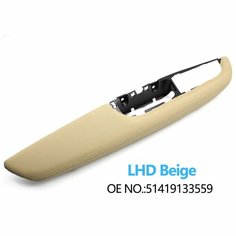 Передняя левая внутренняя дверная ручка LHD, подлокотник, Внешняя рамка, сменная панель для BMW X5 X6 E70 E71 E72 2007-2013, LHD Beige, 5141 9133 543 нет