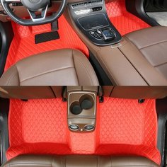 Автомобильный напольный коврик для Chery Jaecoo J7 2023, водонепроницаемый Противоскользящий полный комплект для женщин и мужчин, интерьерные подарки, автомобильные аксессуары, Left hand driver, Red Ynooh