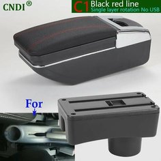 Подлокотник для Hyundai Accent Tagaz, автомобильный подлокотник для Hyundai Accent, внутренние детали, коробка для хранения деталей интерьера, автомобильные аксессуары, C1 Black red No USB Cndi