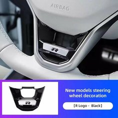 R-Line эмблема, украшение на руль автомобиля, аксессуары для VW GTI Polo Golf Passat Tiguan Arteon Touareg Taigo Caddy, Black-For VW-R Volkswagen