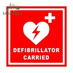 EARLFAMILY 13 см для дефибриллятора AED, наклейка на машину первой помощи, водонепроницаемая наклейка на мотоцикл, автомобильные аксессуары, виниловый декор для окон JDM, YT-282970-13cm