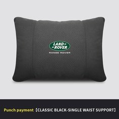Для Land Rover Range Rover Defender Discovery 3 Evoque Velar Freelander автомобильный замшевый подголовник для шеи, подушка для поясничного отдела сиденья, Black-Waist pad