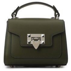 Сумка сэтчел divas bag, фактура гладкая, серо-зеленый
