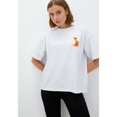 Футболка Берегите Птиц, размер one size, белый/оранжевый