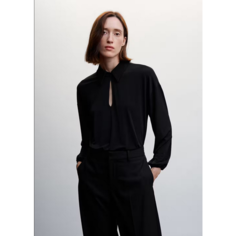 Блуза MANGO BUNI, размер 36, черный