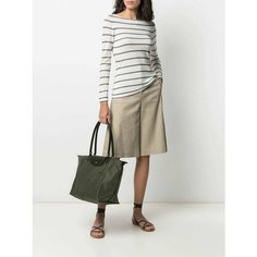 Сумка тоут Longchamp Le Pliage, фактура зернистая, зелёный
