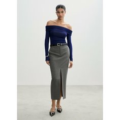Футболка MANGO, размер XS, cиний