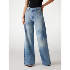 Джинсы широкие GUESS Bellflower, размер 26/32, синий