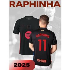 Футболка спортивная Барселона Рафинья 24/25, 1 шт., размер L, черный Нет бренда