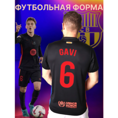 Футболка спортивная Барселона Гави Gavi 24/25, 1 шт., размер M, черный Нет бренда